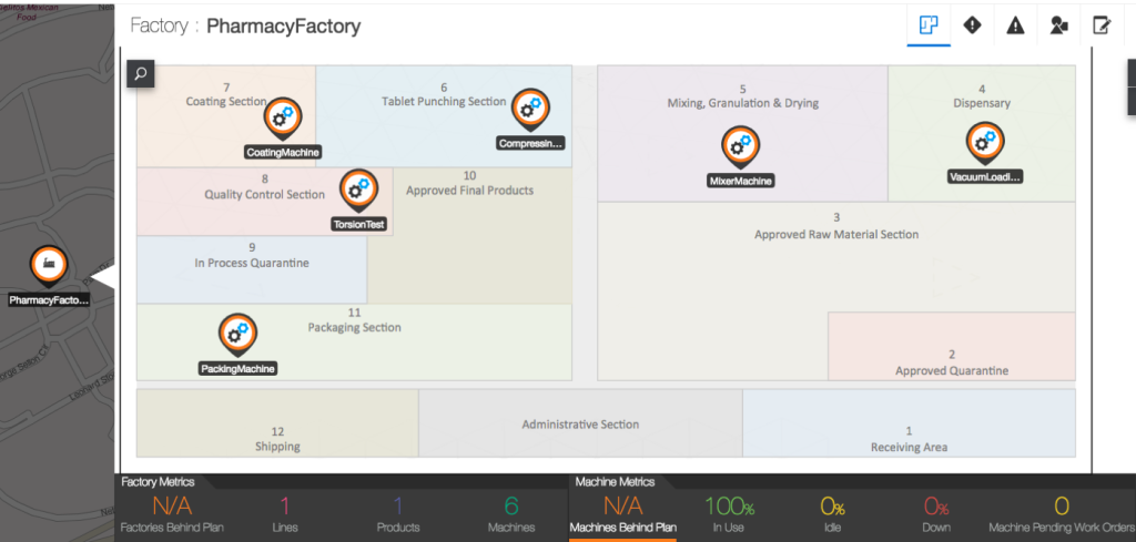 Pharma 4.0 Floor Plan and Sensors