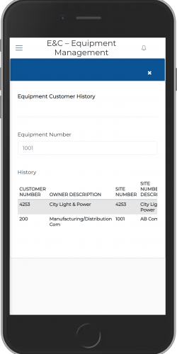 Equipment Customer History