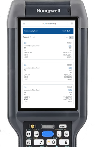 Honeywell Receiving by Item