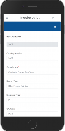 Inquire By Lot-Item Feature