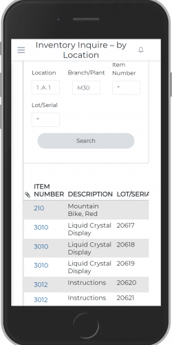 Inventory Inquire by Location