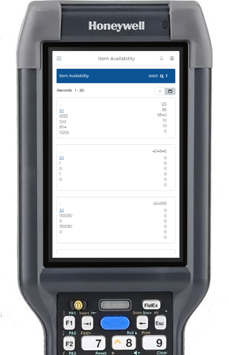 Item Availability card View