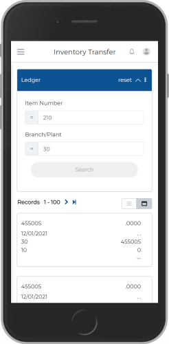 Ledger Card view