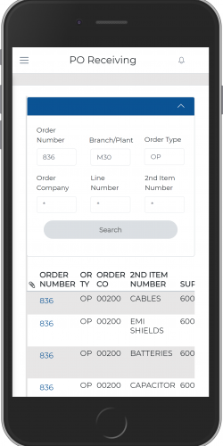 PO Receiving by Order Inquiry