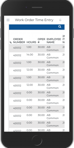 Work Order Time Enquiry