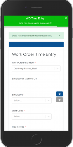 Work Order Time Entry- Submitted
