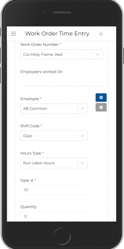 Work Order Time Entry